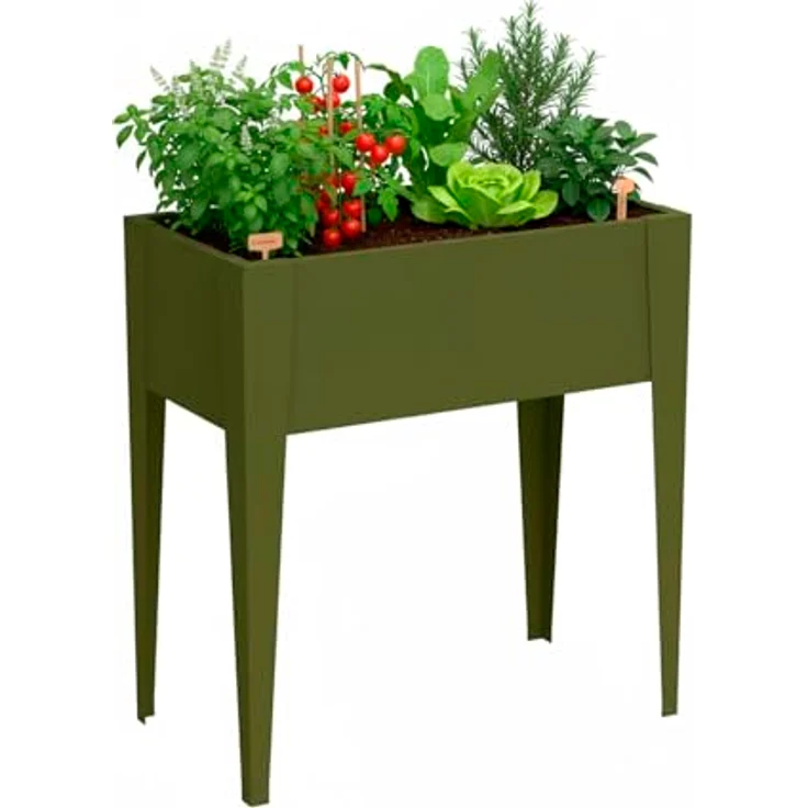 Westmann Vedura S | Metall Balkon Hochbeet | Olive – Bild 1