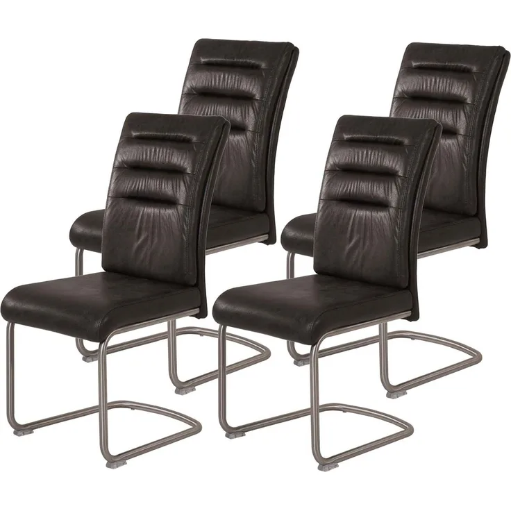 4er Set Schwingstuhl Paula - Vintage Anthrazit