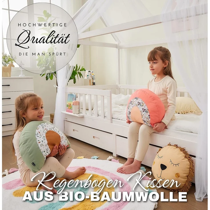 Alavya Home® Dekokissen Kinderkissen Regenbogen - D40 cm I Kuschelkissen Flauschig mit Füllung, Kinderkissen Zierkissen für Babyzimmer Kinderzimmer Deko - 40 x 30 cm – Bild 2