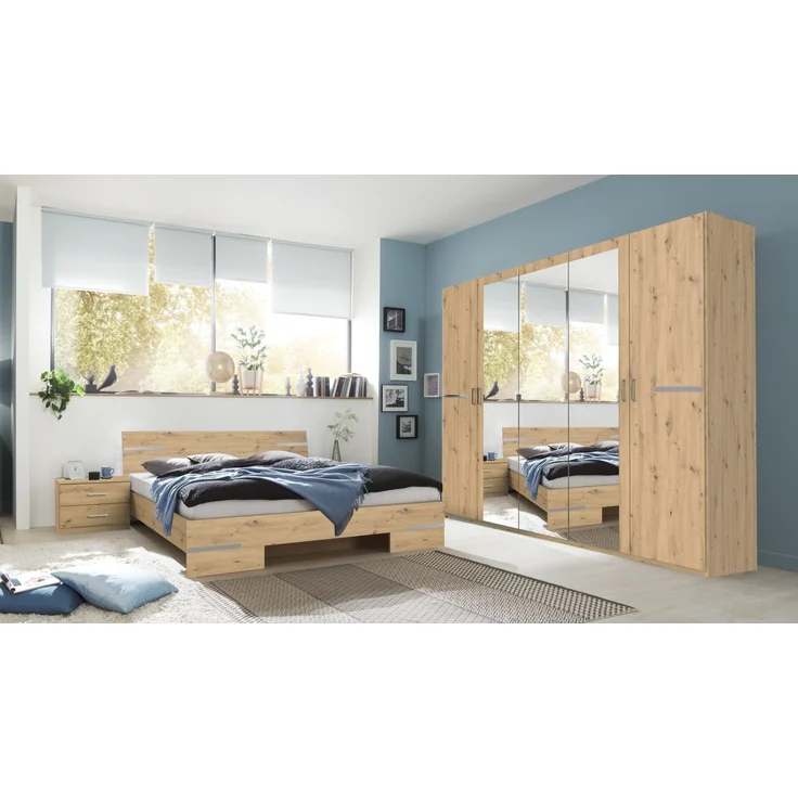 Nachtschrank >Anna< (2er-Set) in ARTISAN EICHE NACHBILDUNG - 104x40x38cm (BxHxT) – Bild 2