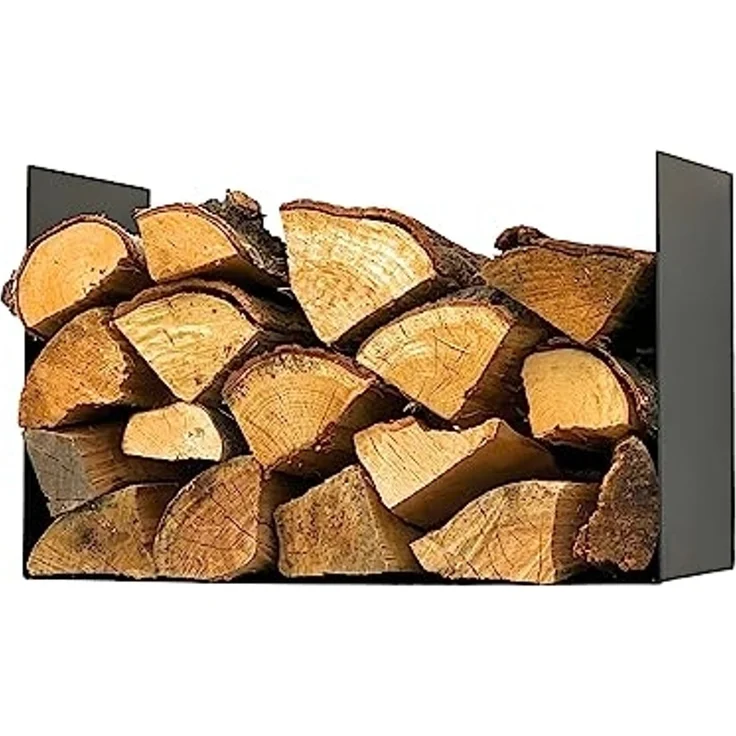 DanDiBo Kaminholzregal Innen Metall Schwarz Kaminholzständer mit Rückwand an der Wand Hängend 96432 Holzkorb Kaminholzhalter – Bild 6