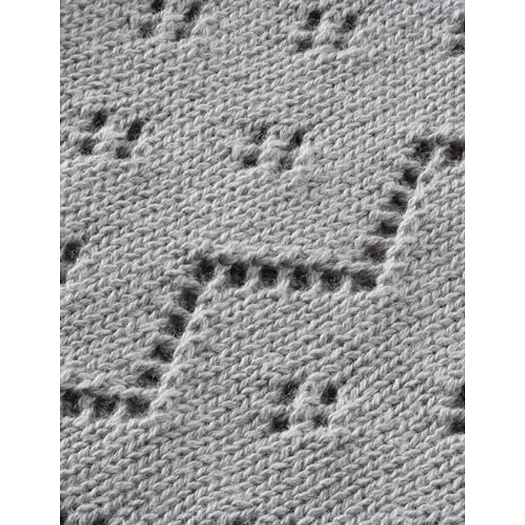 Bio Babydecke Ajour Strick 100% Bio-Baumwolle (kbA) GOTS zertifiziert, Hellgrau, 80x95 cm – Bild 4