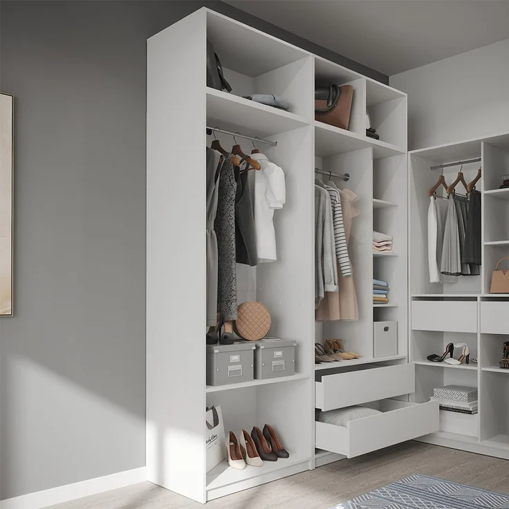 Kleiderschrank Elmo Weiß 80 x 50 cm 2er Set Vicco – Bild 5