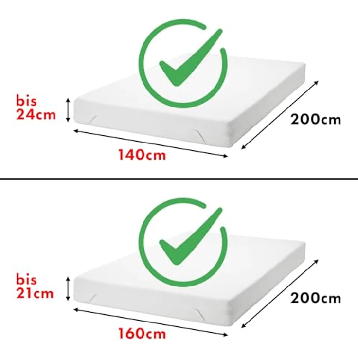 Jacobson Jersey Spannbettlaken Spannbetttuch Baumwolle Bettlaken (140x200-160x200 cm, Natur) – Bild 5