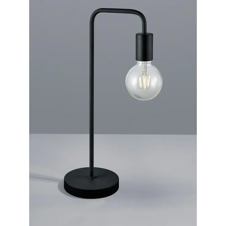 Minimalistische LED Tischleuchte, Metall Schwarz matt, Höhe 51cm