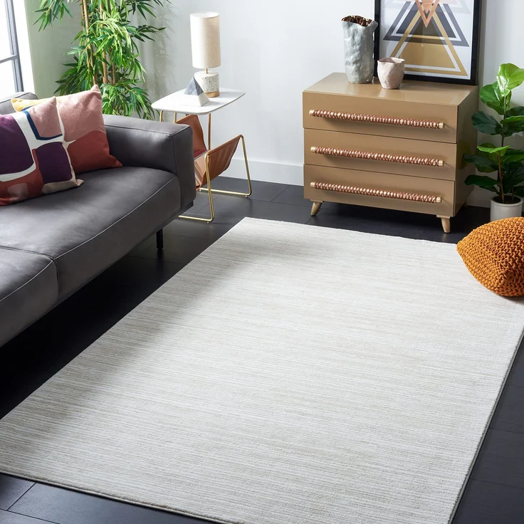 SAFAVIEH Modern Teppich für Wohnzimmer, Esszimmer, Schlafzimmer - Vision Collection, Kurzer Flor, Elfenbein, 122 X 183 cm | 1,3 cm Flor, für den Innenbereich, langlebig, kinder- und haustierfreundlich, Polypropylen-Fasern, Öko-Tex-zertifiziert