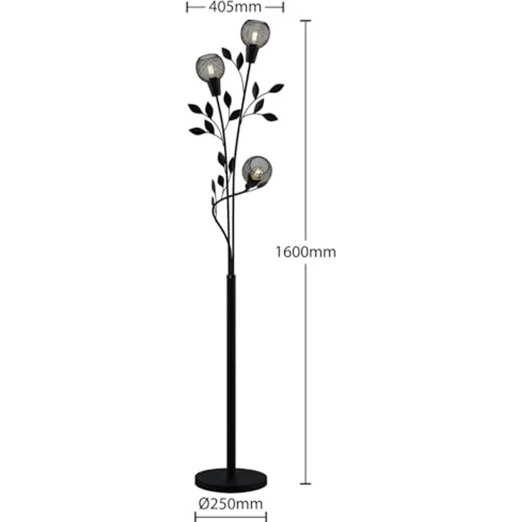 Lindby Stehlampe Kanye, Metall, Schwarz IP20, 3 x 10 W LED – Bild 7