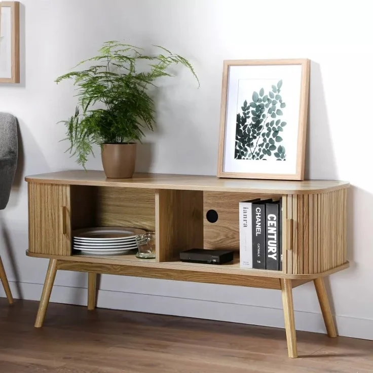 Casâme TV-Möbel 2 Schiebetüren L119 cm - ERNEST - Helles Holz – Bild 8