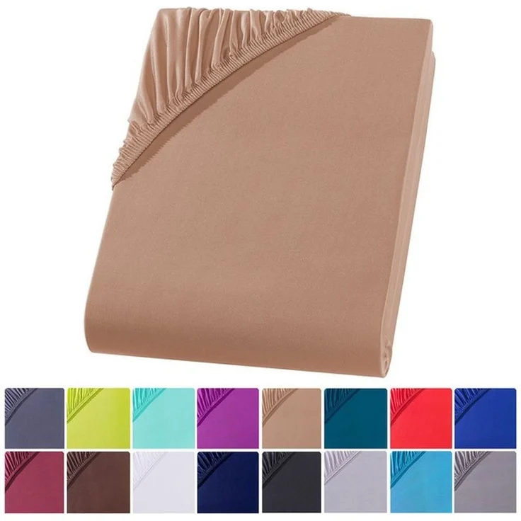 Visaggio Spannbettlaken Mikrofaser Spannbetttuch Bettlaken 90x200 140x200 180x200 200x220, Microfaser, Gummizug: rundum, viele Größen und Farben, Steghöhe 30 cm für Matratzenhöhen bis 22 cm – Bild 4