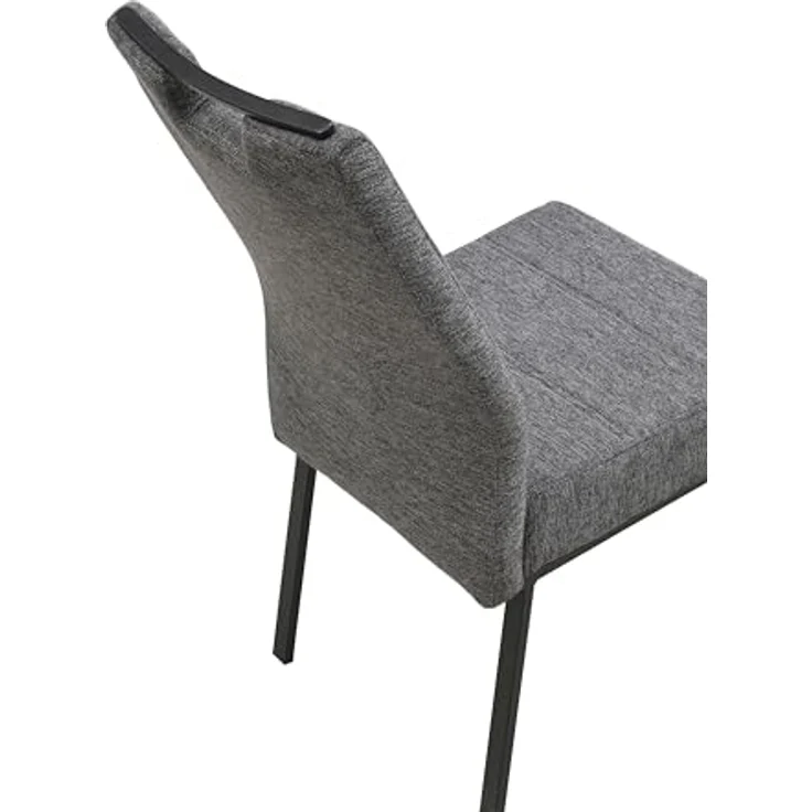 Hela Tische, Esszimmerstuhl Elvas, Bezug Webstoff Grau, Komfortsitz FEDERKORB, Lehne ergonomisch mit Griff, Flachrohrgestell, 140kg belastbar – Bild 13