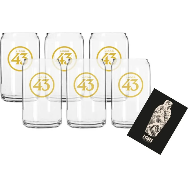 Licor 43 6er Set Longdrink Glas Gläser Set - 6x Cocktail Glas mit Logo