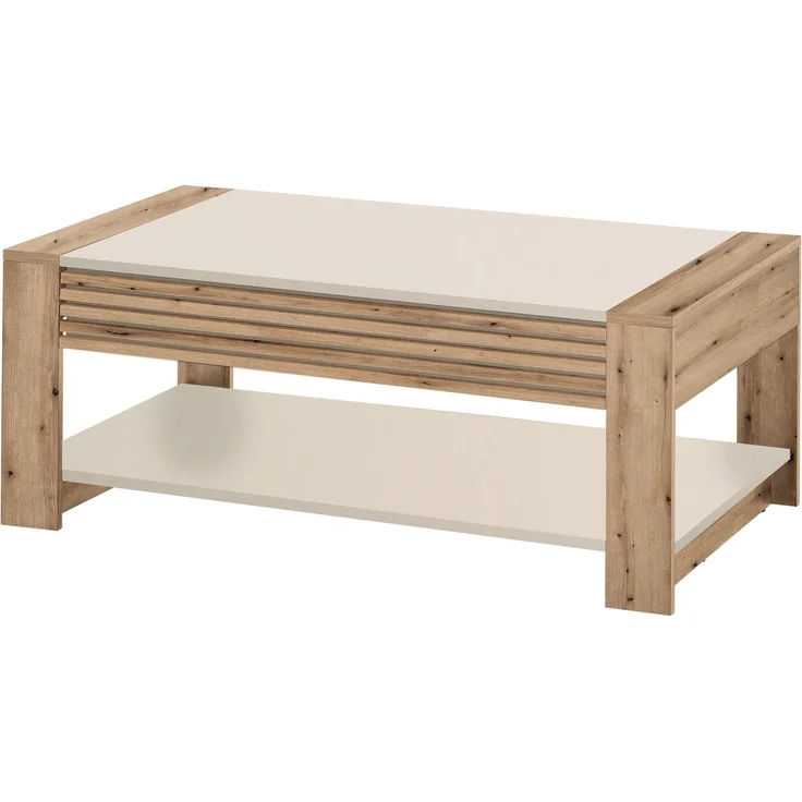 Couchtisch >Felipe< Schublade, Artisan Eiche Dekor, kaschmir - 108x42x60cm (BxHxT) – Bild 6