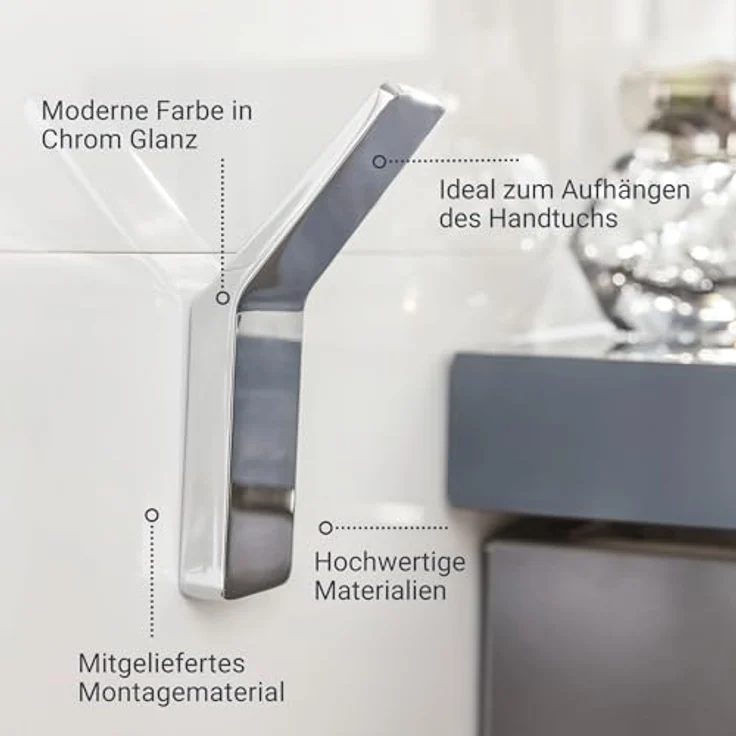 BadeDu SIRIUS Handtuchhaken Chrom – Bild 4
