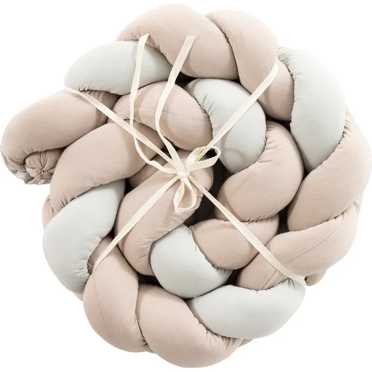 Träumeland Signature Nestchenschlange taupe & mint geflochten 180 cm