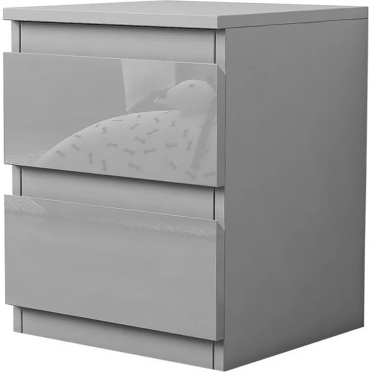 HTI-Living Nachtkommode Nachtschrank Kenji Hochglanz (Stück, 1 St, 1 Nachtschrank), Nachtkommode 2 Schubladen