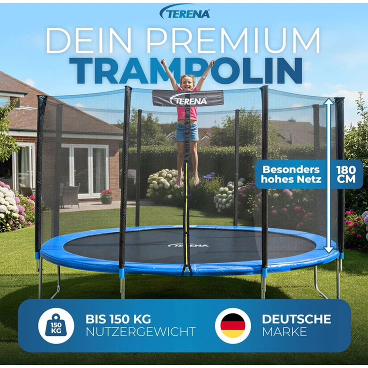 Terena Trampolin ø 430 cm mit Sicherheitsnetz | bis 150kg – Bild 3