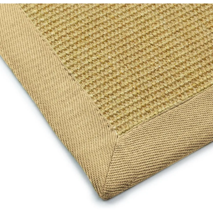 Sisal-Teppich Amazonas | Natur | Mit farbiger Bordüre | Für Wohnräume | Natur / 200x200 cm