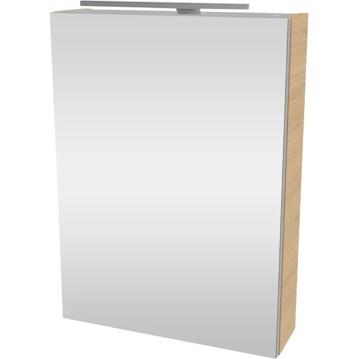 Fackelmann SBC B. STYLE Gäste-WC Spiegelschrank 50 cm, Braun hell, links