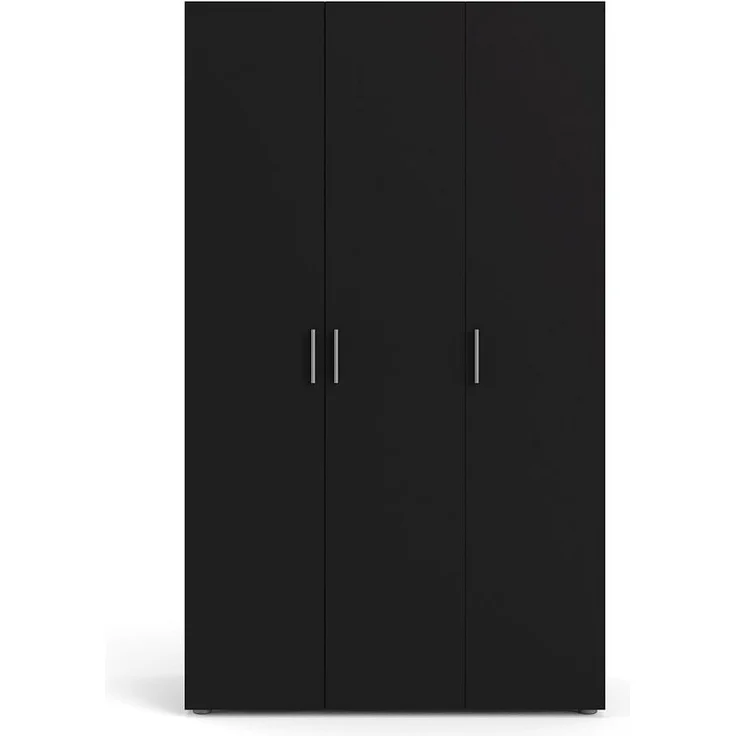 ebuy24 Kleiderschrank Petra Kleiderschrank mit 3 Türen, mattschwarz. – Bild 1