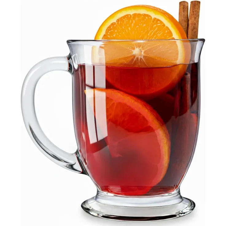KONZEPT Teeglas Teegläser mit Henkel, Kaffeegläser, Cocktailgläser 400 ml, 6-tlg, Set 4/6 Stk. Perfekt für Tee, Kaffee, Glühwein, Cappuccino