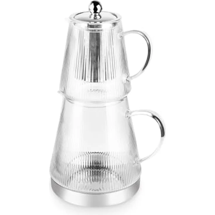 Karaca Teekanne Karaca Keops XL Borosilikat Glas-Teekannen-Set, 3L, Transparent, 3 l, (2-St) – Bild 9