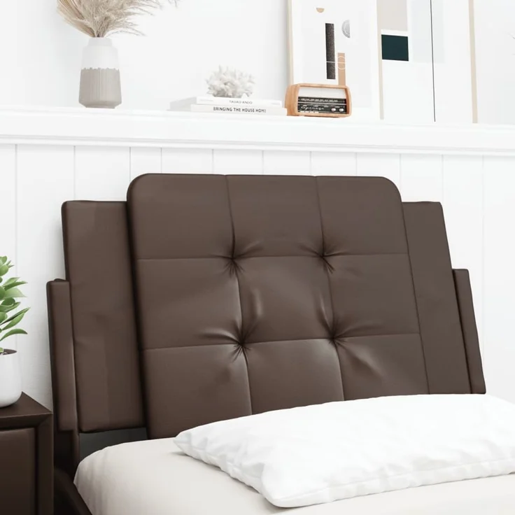 vidaXL Kopfteil-Kissen Braun 90 cm Kunstleder 374838 – Bild 1