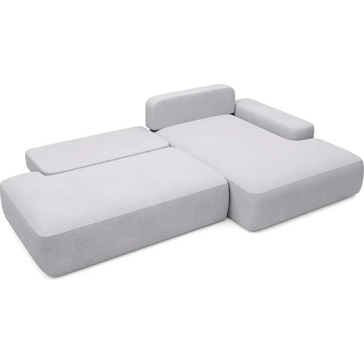 Vente-unique - DAVISO - Schlafsofa - Plastik - Kunststoff (PVC) - Hellgrau - 276 x 164 x 87 cm – Bild 5