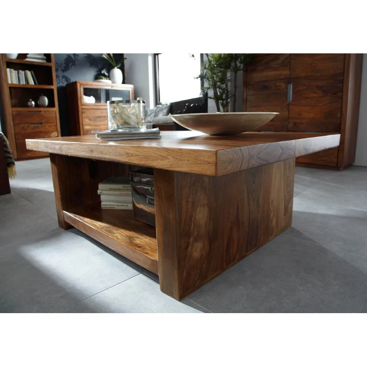 Couchtisch Sheesham 120x85x43 walnuss lackiert DUKE #119 – Bild 3