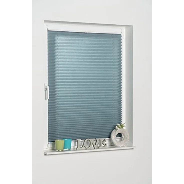 K-HOME Plissee Klemmfix Pisa, Lichtschutz, ohne Bohren, verspannt, Klemmfix, Crushed-Optik – Bild 2