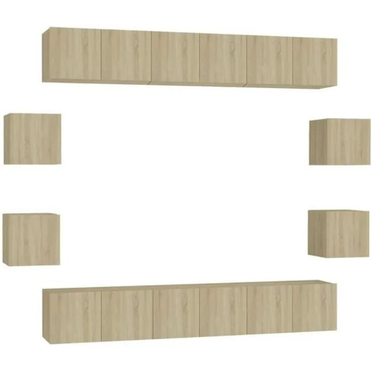 vidaXL 10-tlg. TV-Schrank-Set Sonoma-Eiche Spanplatte [3078962]