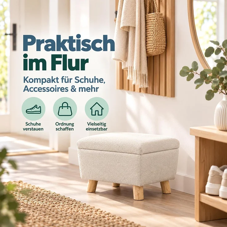 Relaxdays Fußhocker mit Stauraum – Bild 5