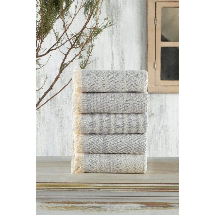 L'Essentiel Maison Handtuch Set Maya, Baumwolle (Set, 5-St), 5-teilige Handtuch-Set 38x65 Maschinenwaschbar, antibakteriell – Bild 4