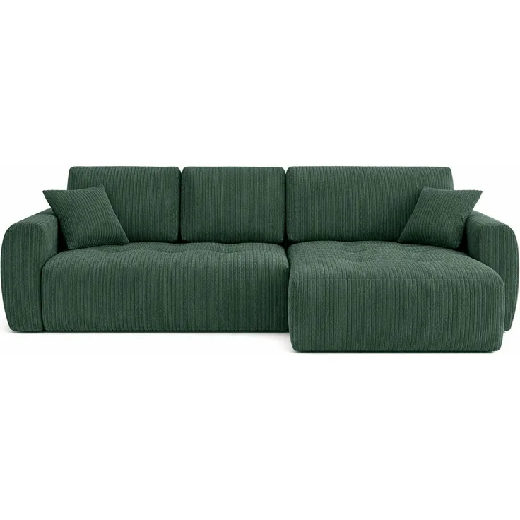 Kaiser Möbel Ecksofa mit Schlaffunktion und Bettkasten Ivo L aus Cordstoff Poso, Ecksofa mit Schlaffunktion, hoher Sitzkomfort,pflegeleichter Cordstoff,integrierter Stauraum