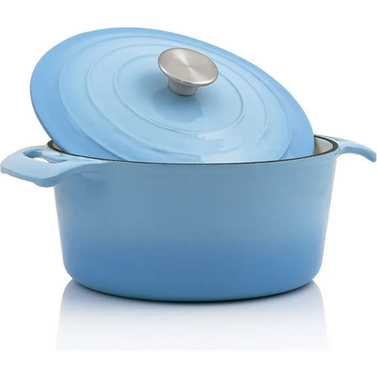 BBQ-Toro Bräter Emaillierter Gusseisen Cocotte mit Deckel, 4,0 Liter - Ø 24 cm, Gusseisen (1-tlg), Induktionsgeeignet