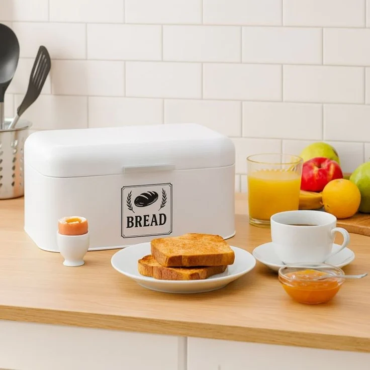 Relaxdays Retro Brotkasten mit Deckel & Griff – Bild 2