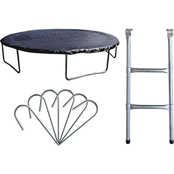 SixBros. SixJump 1,85 M Gartentrampolin Grün TG185/1572, inkl. Sicherheitsnetz, Leiter und Wetterplane, max. Traglast 100 kg – Bild 7