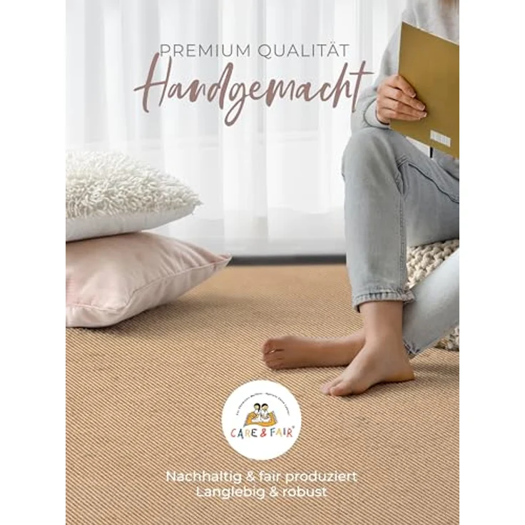 carpetfine Sisalteppich Sisal, rechteckig, Höhe: 5 mm, mit farbiger Bordüre, Anti Rutsch Rückseite – Bild 6
