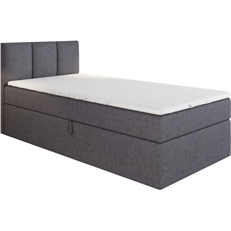 A&J MöbelLand GmbH Boxspringbett Einzelbett NASI mit Bettkasten, Topper und gepolstertem Kopfteil. (Boxspringbett mit Bettkasten und gepolstertem Kopfteil. Gratis Topper – nur jetzt erhältlich!, Kostenlose Lieferung! TOP ANGEBOT), Länge 208 cm Höhe 106 cm – Bild 4