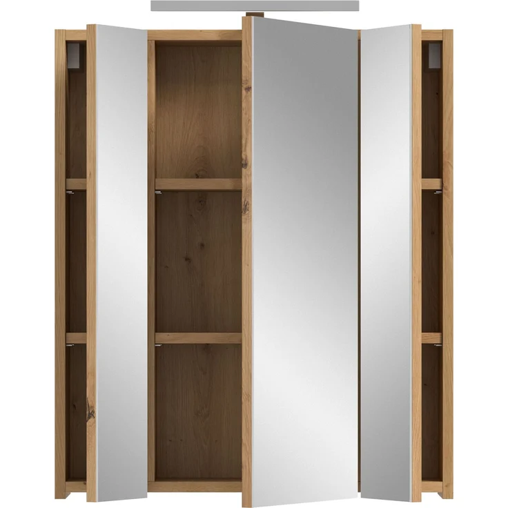 Spiegelschrank inkl. Beleuchtung (B/H/T: 60x70x18 cm) in Artisan Oak Nachbildung und Artisan Oak Nachbildung – Bild 3