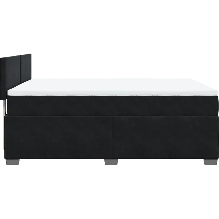 vidaXL Boxspringbett mit Matratze Schwarz 140x190 cm Samt 3288602 – Bild 11