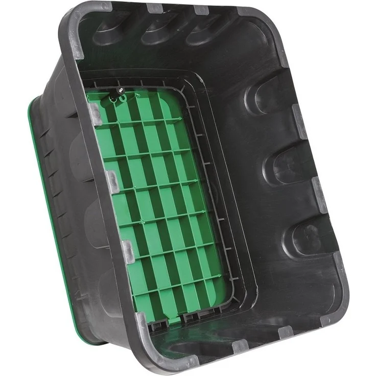 Heitronic 21042 Bodeneinbaudose Jumbo eckig schwarz grün 12 Ausgänge – Bild 1