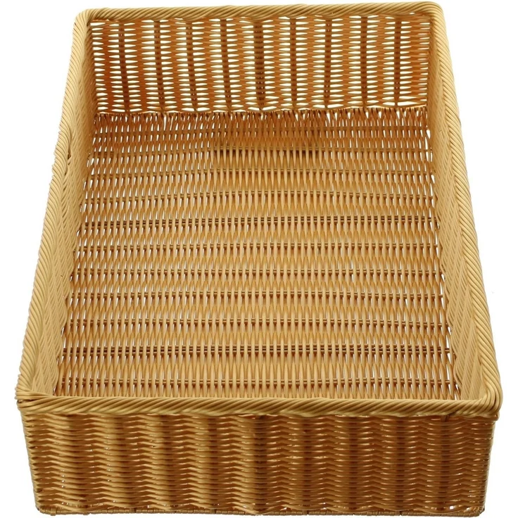 Dekoleidenschaft Regalkorb Auslagekorb aus Polyrattan, Schrankkorb, Aufbewahrungskorb, Brotkorb, Flechtkorb, Buffetkorb abwaschbar, Obstkorb, Servierkorb, Verkaufskorb – Bild 3