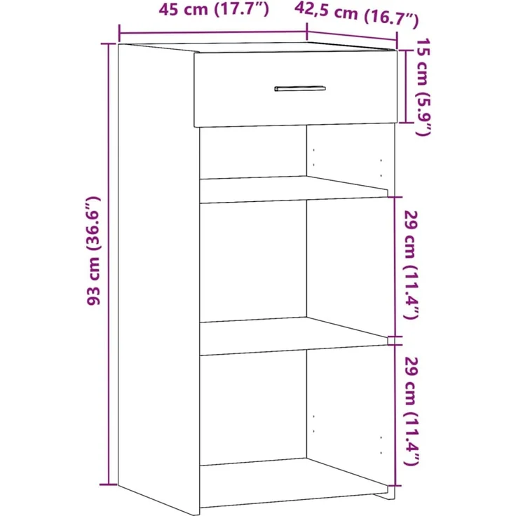 vidaXL Sideboard Räuchereiche 45x42,5x93 cm Holzwerkstoff 846324 – Bild 10