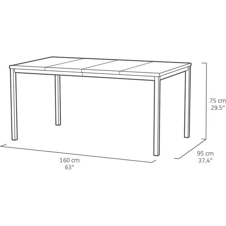 Keter Signature Porto Tisch 160 cm Eschenholz und Schwarz Stahl 447624 – Bild 8