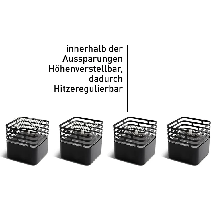 höfats Grillrost für Feuerkorb 'CUBE', Edelstahl, silber, 41 x 41 x 10 cm – Bild 7