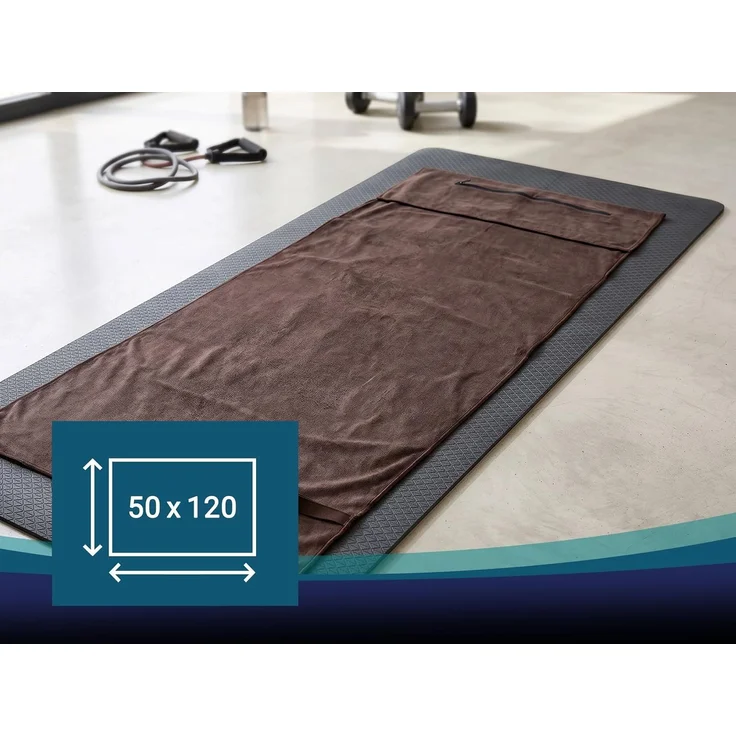 ZOLLNER Fitnesstuch, 85% Polyester 15% Nylon, 50x120 cm, braun – Bild 3