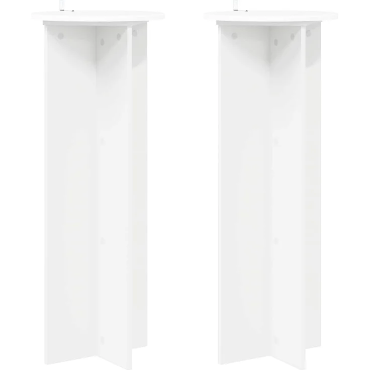 vidaXL Pflanzenständer 2 stk. Weiß Ø40 x 100 cm Holzwerkstoff 899690 – Bild 2