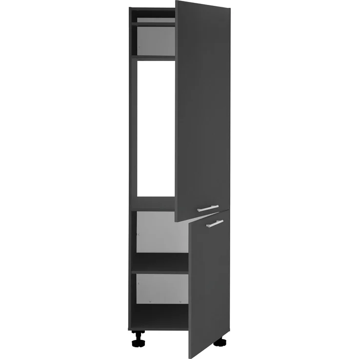 Kühlumbauschrank >LAUNDREEZY< in Anthrazit, Holzwerkstoff - 60x200x68cm (BxHxT) – Bild 6