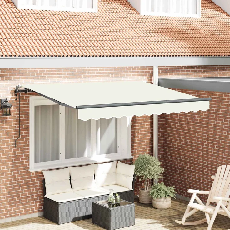 vidaXL Einziehbare Markise Creme 250 x 200 cm Stoff 3329360 – Bild 1
