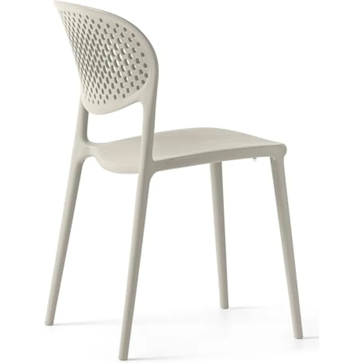 Connubia, 2 Stühle Abby mit gelochter Rückenlehne, aus recyceltem Polypropylen, 100% Hanf matt – Bild 5